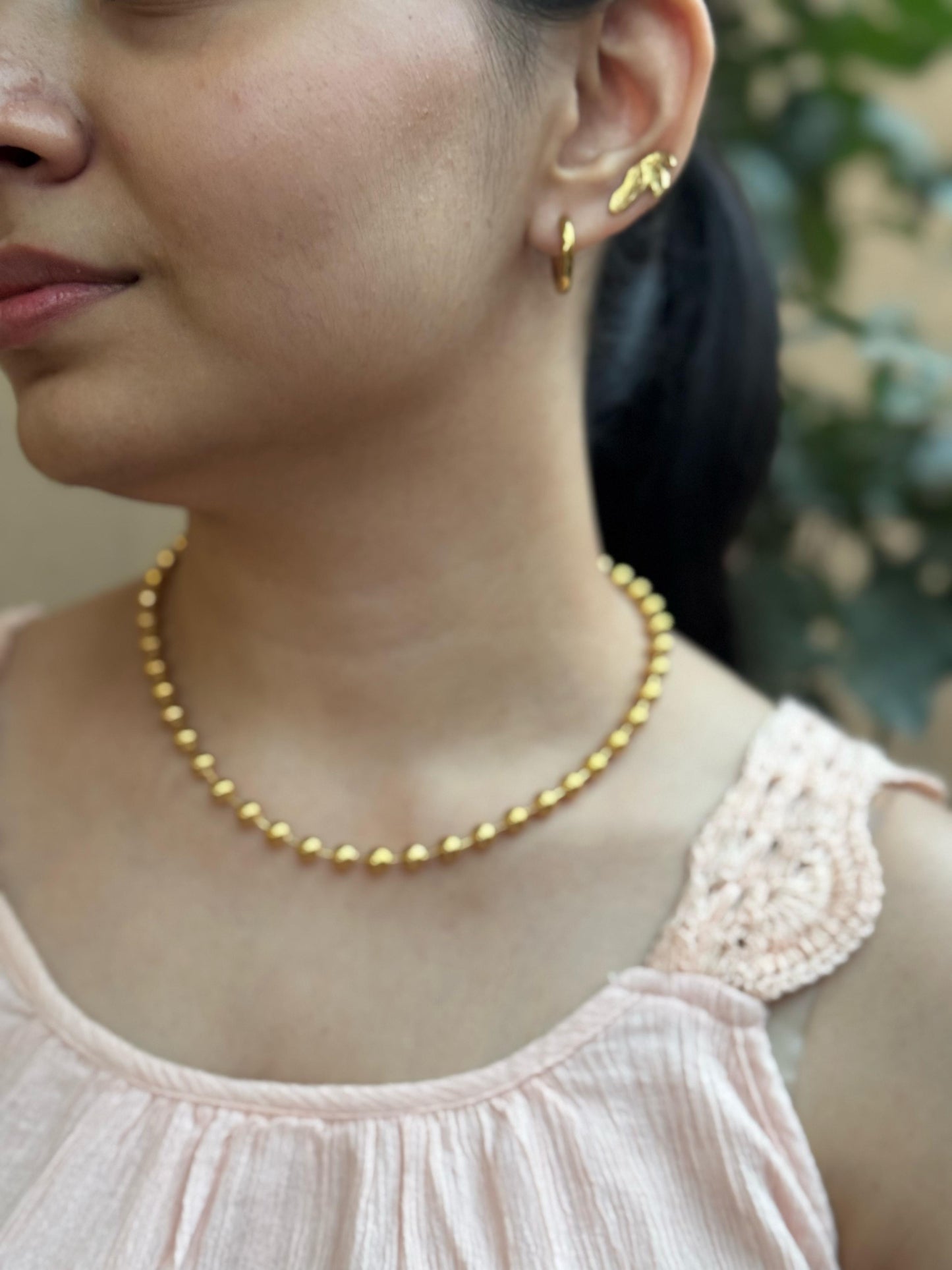 Golden pearl chain