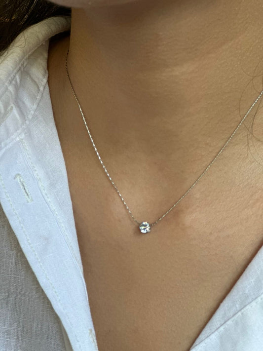 Silver Chain with Solitaire