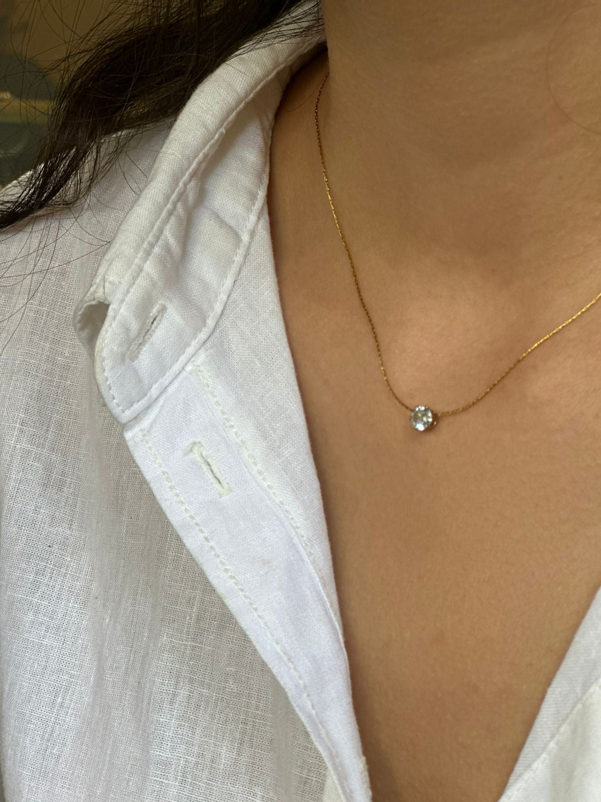 Gold Chain with Solitaire
