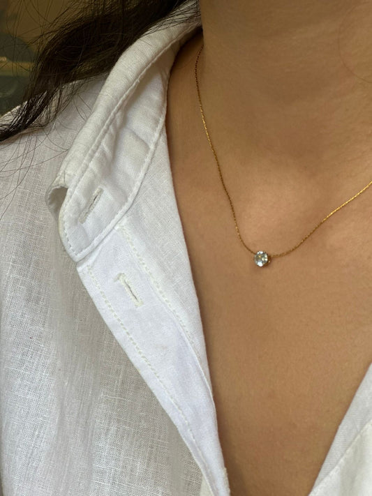 Gold Chain with Solitaire